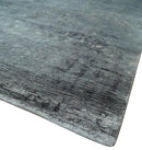 Modern Abstract 5.9x8.5 Silver, Beige and Charcoal Hand Knotted bamboo Silk Area Rug