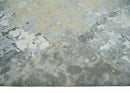 Modern Abstract 8x10 Beige, Ivory and Gray Hand Knotted Bamboo Silk and Wool Area Rug by The Rug Decor