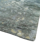 Modern Abstract 8x10 Beige, Ivory and Gray Hand Knotted Bamboo Silk and Wool Area Rug by The Rug Decor