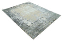 Modern Abstract 8x10 Beige, Ivory and Gray Hand Knotted Bamboo Silk and Wool Area Rug by The Rug Decor