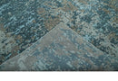 Modern Abstract 8x10 Hand Knotted Blue, Silver and Brown Low Pile Wool Rug | AC33810