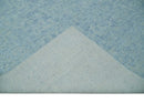 Modern Abstract 8x10 Hand Loomed Silver and Aqua High Low Pile Blended Wool Rug by The Rug Decor