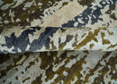 Modern Abstract 8x10 Ivory, Olive and Dark Blue Hand Knotted Bamboo Silk Area Rug by The Rug Decor