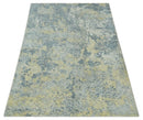 Modern Abstract Beige, Gray and Silver Hand loom 5x8 Wool and Viscose Area Rug