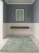 Modern Abstract Beige, Gray and Silver Hand loom 5x8 Wool and Viscose Area Rug