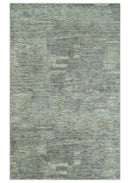 Modern Abstract Beige, silver, Gray and Charcoal 5x8 Hand loom Viscose Area Rug