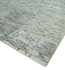 Modern Abstract Beige, silver, Gray and Charcoal 5x8 Hand loom Viscose Area Rug