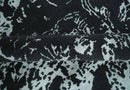 Modern Abstract Black and Silver Hand Knotted 6x9 Wool and Bamboo silk Area Rug