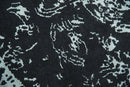 Modern Abstract Black and Silver Hand Knotted 6x9 Wool and Bamboo silk Area Rug