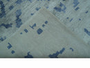 Modern Abstract Blue And Gray Hand Knotted 6x9 Bamboo Silk Area Rug