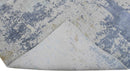 Modern Abstract Design Blue and Ivory Hand Loomed Art Silk Area Rug