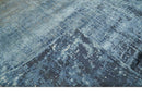 Modern abstract Blue, Aqua and Brown Hand Knotted 8x10 wool and Art silk Area Rug