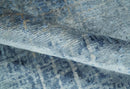 Modern abstract Blue, Aqua and Brown Hand Knotted 8x10 wool and Art silk Area Rug