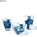 GobekUsa Blue Striped Glass Vase for Plant Arrangement and Room Decor