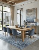Blue Modern Abstract Hand Knotted Wool Silk Blend Area Rug 8x10