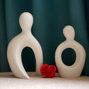 GobekUsa Couple Love Sculpture Modern Nordic Abstract Ceramic Figurine Home Decor