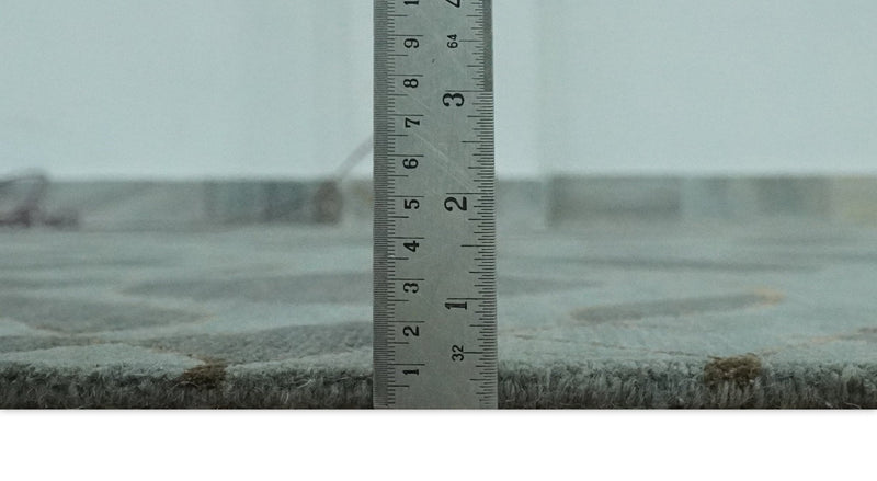 Modern Abstract Charcoal and Gray Hand loom 6x9 Wool and Art Silk Area Rug