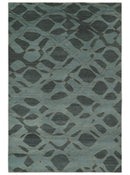 Modern Abstract Charcoal and Gray Hand loom 6x9 Wool and Art Silk Area Rug
