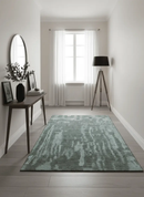 Modern abstract Charcoal and Light Blue Hand knotted 5x8 wool Area Rug by The Rug Decor