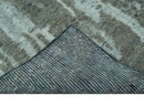 Modern abstract Charcoal and Light Blue Hand knotted 5x8 wool Area Rug by The Rug Decor