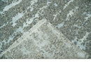 Modern Abstract Charcoal, Beige and Silver Hand Knotted 5.6x8 wool and Bamboo Silk area Rug