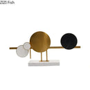 GobekUsa Circular Marble Sculpture on Base for Desk Decoration & Room Aesthetics