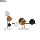 GobekUsa Circular Marble Sculpture on Base for Desk Decoration & Room Aesthetics