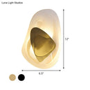 GobekUsa Minimalist Clear Glass Rock Wall Sconce: Black/Gold LED Flush Mount for Dining Room