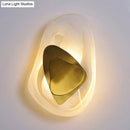 GobekUsa Minimalist Clear Glass Rock Wall Sconce: Black/Gold LED Flush Mount for Dining Room
