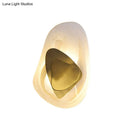 GobekUsa Minimalist Clear Glass Rock Wall Sconce: Black/Gold LED Flush Mount for Dining Room