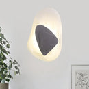 GobekUsa Minimalist Clear Glass Rock Wall Sconce: Black/Gold LED Flush Mount for Dining Room