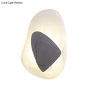 GobekUsa Minimalist Clear Glass Rock Wall Sconce: Black/Gold LED Flush Mount for Dining Room