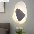 GobekUsa Minimalist Clear Glass Rock Wall Sconce: Black/Gold LED Flush Mount for Dining Room