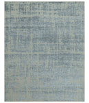 Modern Abstract Design Beige And Gay 8x10 Hand Knotted Wool Area Rug