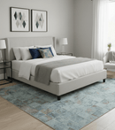 Modern Abstract Design Blue And Brown 8x10 Hand Knotted Wool Area Rug