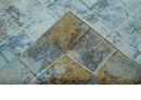 Modern Abstract Design Blue And Brown 8x10 Hand Knotted Wool Area Rug