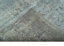 Abstract Blue And Gray  8x10 Hand Knotted Bamboo Silk Area Rug