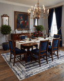 Blue Ivory Modern Abstract Wool Area Rug 8x10 - Hand Knotted