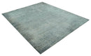 Modern Abstract Design Gray 8x10 Hand Knotted Art Silk Rug