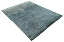 Modern Abstract Design Gray And Silver 9x11 Hand Knotted Bamboo Silk Area Rug