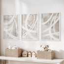 Modern Minimalist Abstract Triptych. Neutral Brush Stroke Art by Wall Art Set