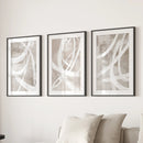 Modern Minimalist Abstract Triptych. Neutral Brush Stroke Art by Wall Art Set