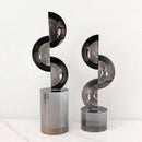 GobekUsa Geometric Crystal Ornaments Ring Sculpture Home Decor Figurines