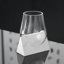 GobekUsa Abstract Glass Vase with Marble Base for Home Decoration