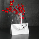 GobekUsa Abstract Glass Vase with Marble Base for Home Decoration