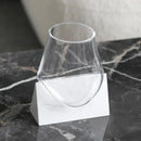 GobekUsa Abstract Glass Vase with Marble Base for Home Decoration