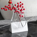 GobekUsa Abstract Glass Vase with Marble Base for Home Decoration