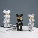 Modern abstract graffiti bear figurine living room decor statuette by Decorbites