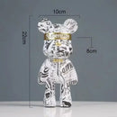 Modern abstract graffiti bear figurine living room decor statuette by Decorbites