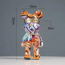 Modern abstract graffiti bear figurine living room decor statuette by Decorbites